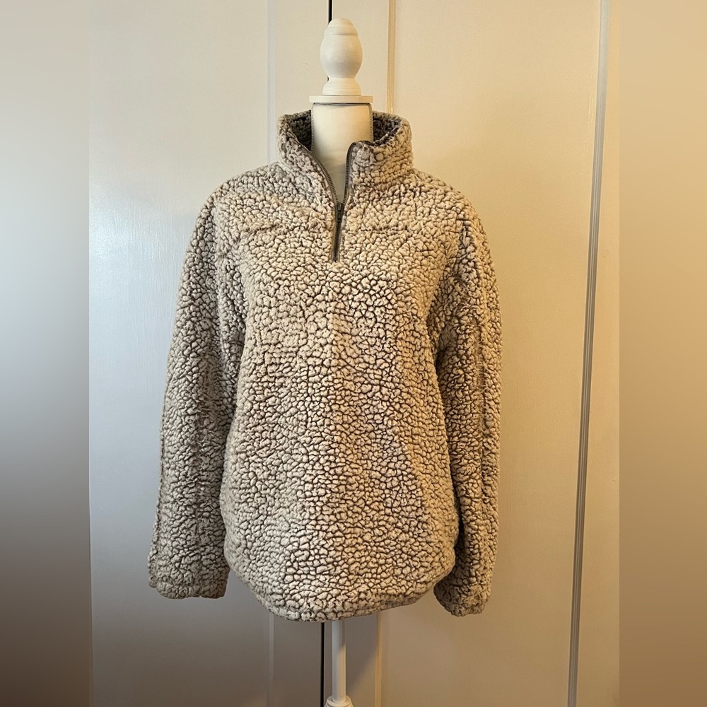 Thread & Supply Women's Wubby Fleece Charcoal Brown Pullover